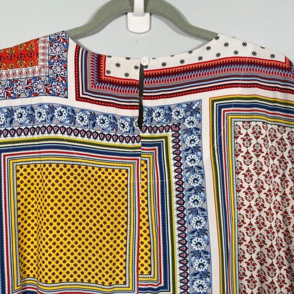 Vermont Country Store Scarf Print Patchwork Denim Dress Womens S - Picture 7 of 7